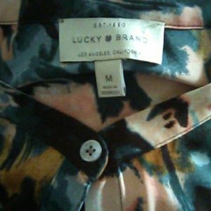 Lucky brand blouse tie flair sleves
